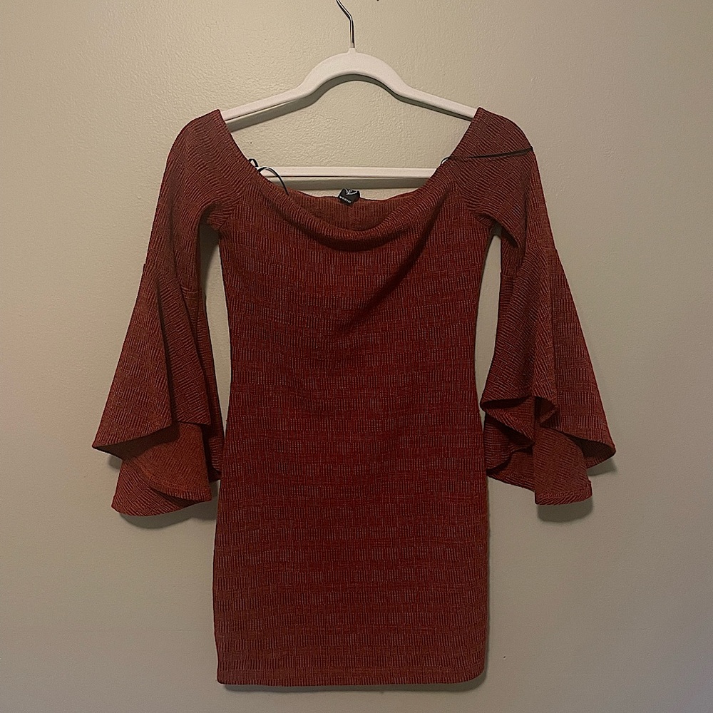 Deep orange bodycon dress